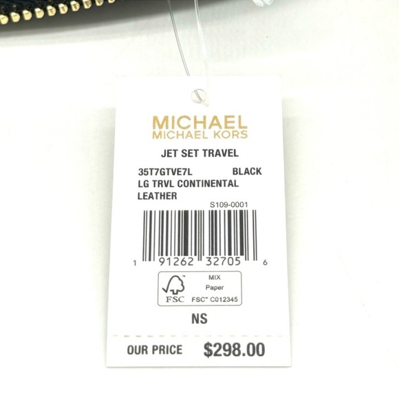 Michael Kors Large Continental Wallet Black/Gold - Picture 8 of 8